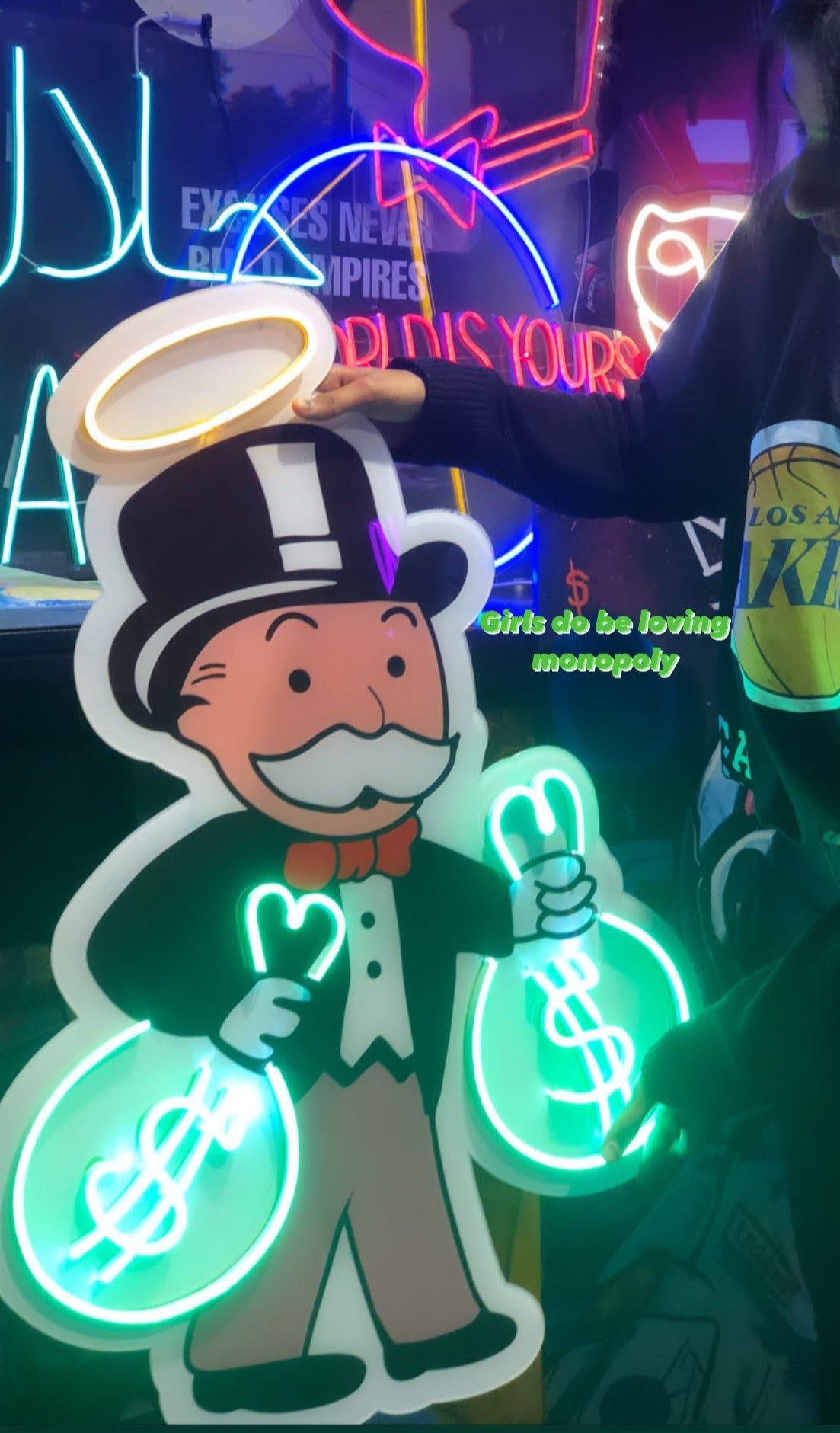 Mr Money Plexiglass + Neon