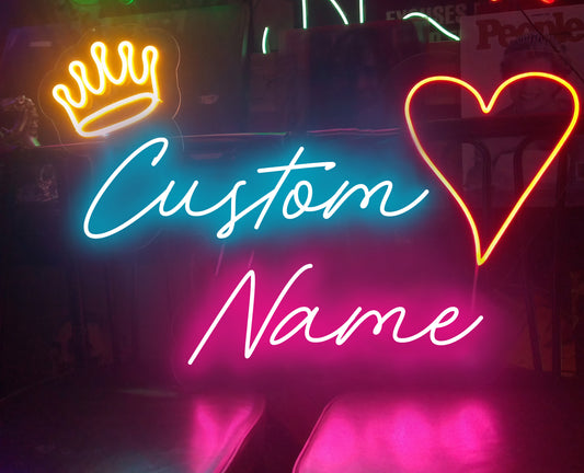 Custom Couple Name with Crown & Heart