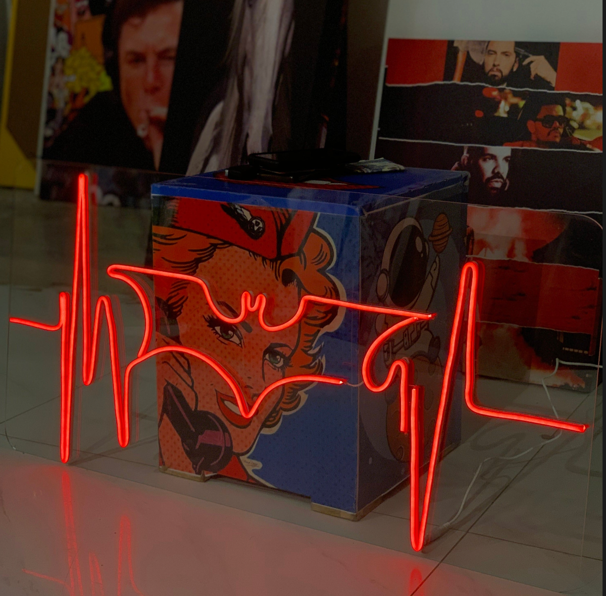 Bat Wayne Heartbeat Neon Sign