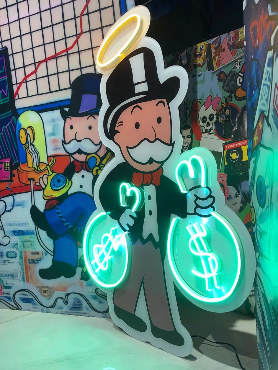 Mr Money Plexiglass + Neon